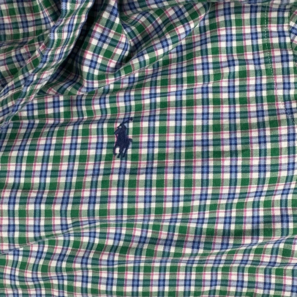 Polo Ralph Lauren Shirt Mens Large Multicolor Plaid Cotton Classic Fit Button Up